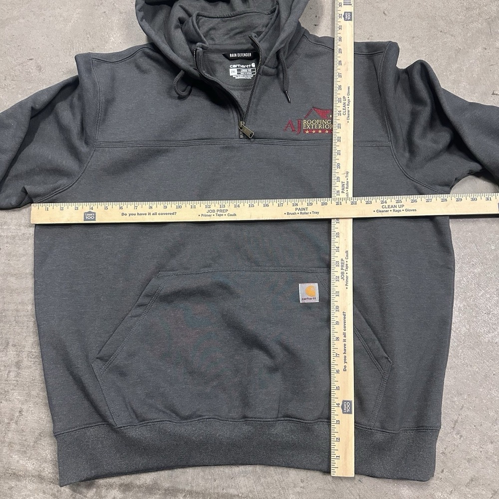 Carhartt Rain Defender Hoodie Mens 2XL Gray Sweatshirt Fleece Loose 100617 - Picture 7 of 8